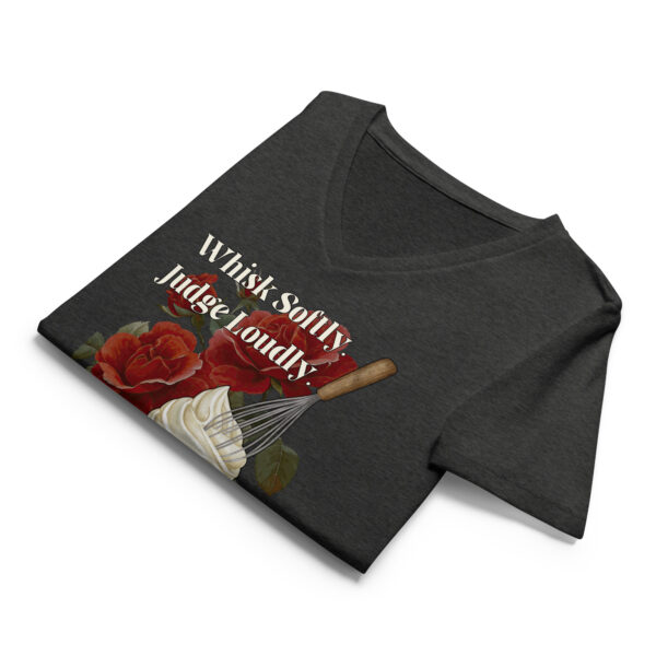 "Whisk Softly. Judge Loudly." Women’s relaxed v-neck t-shirt