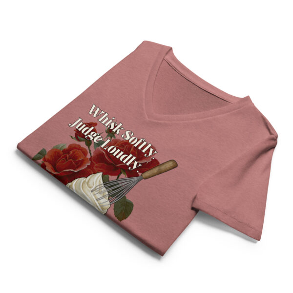 "Whisk Softly. Judge Loudly." Women’s relaxed v-neck t-shirt